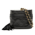 Quilted Lambskin Tassel Vanity Case with Chain