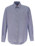 Valentino Garavani Striped Oxford Cotton Shirt — Blue