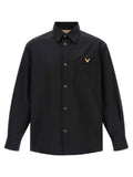 Valentino Garavani Logo-Embroidered Nylon Overshirt — Black