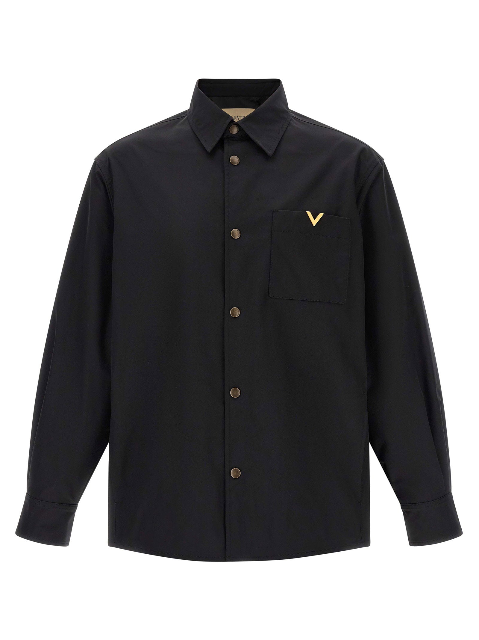 Valentino Garavani Logo-Embroidered Nylon Overshirt — Black