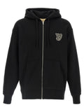 Valentino Garavani Brushed Cotton VG Patch Hoodie — Black
