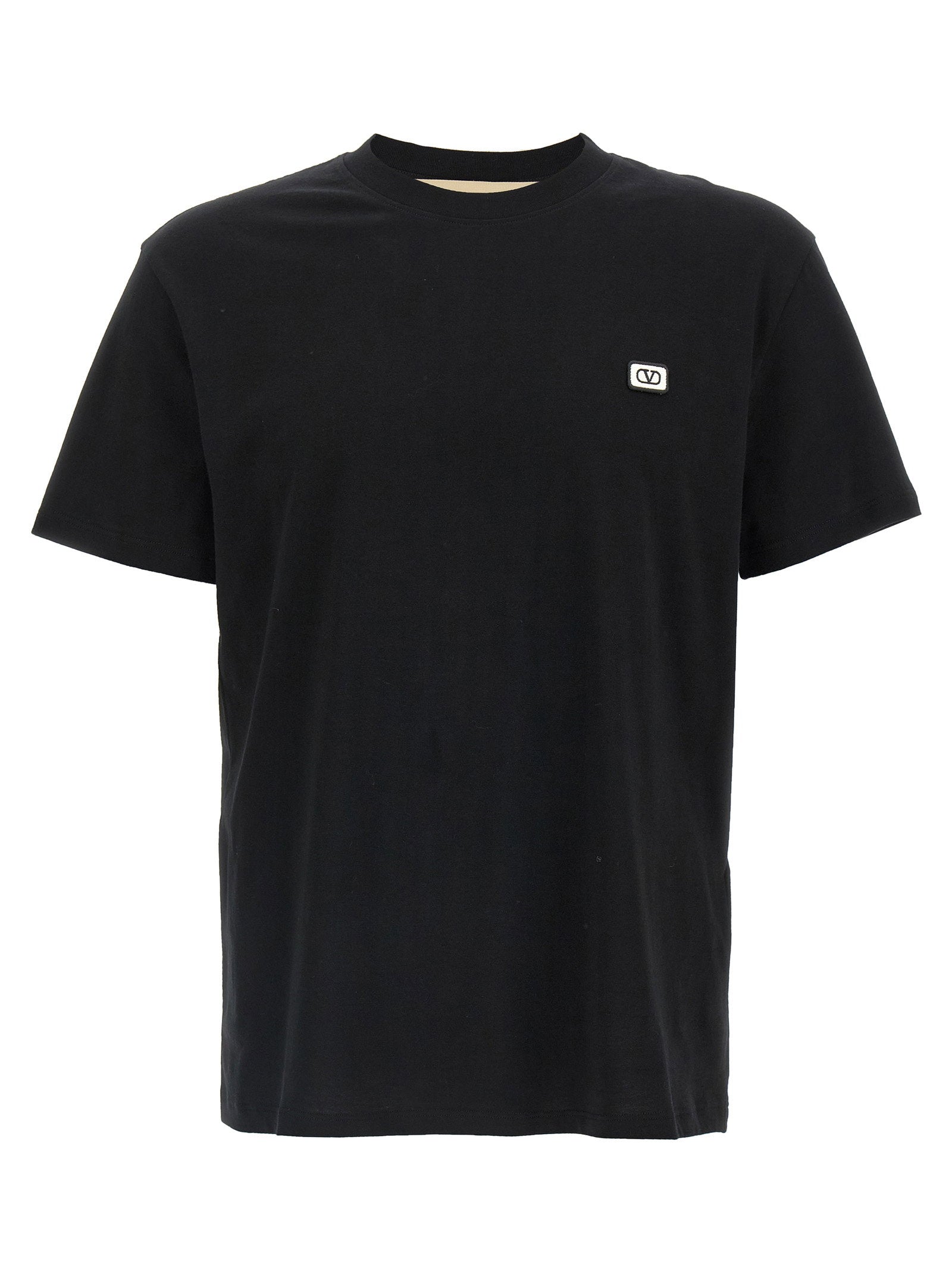 Valentino Garavani Vlogo-Patch Cotton T-Shirt — Black