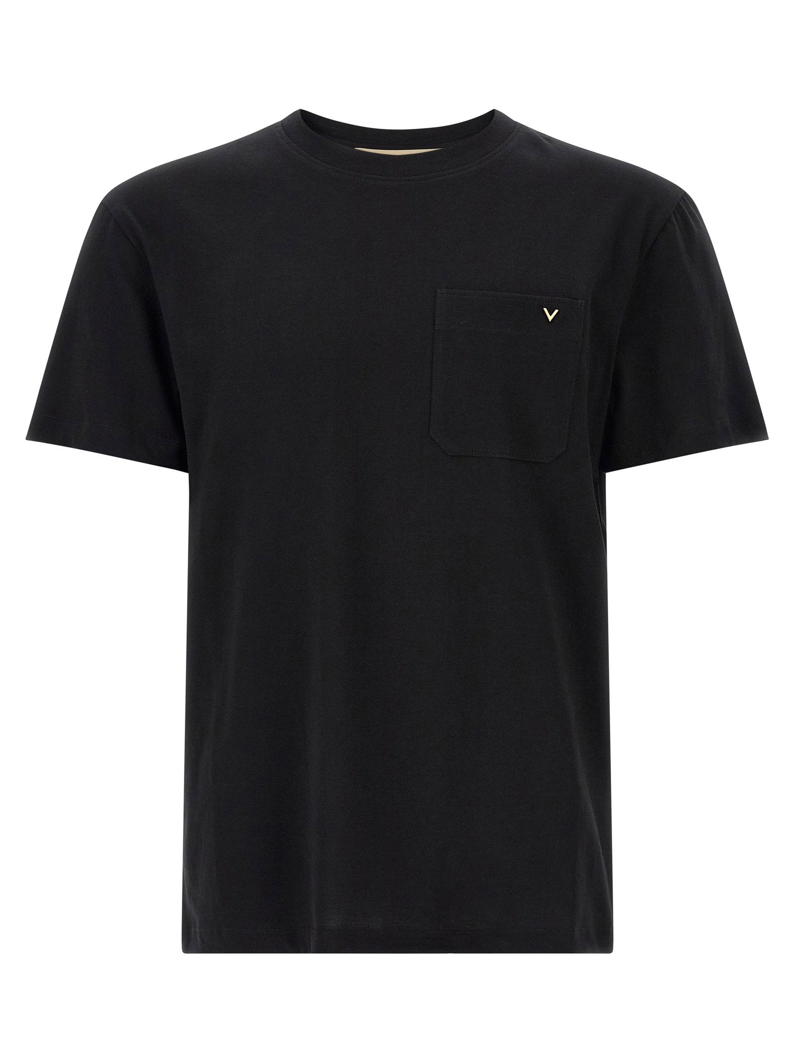 Valentino Garavani Logo-Pocket Cotton T-shirt — Black