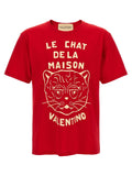 Valentino Garavani Le Chat de la Maison Print T-Shirt — Red