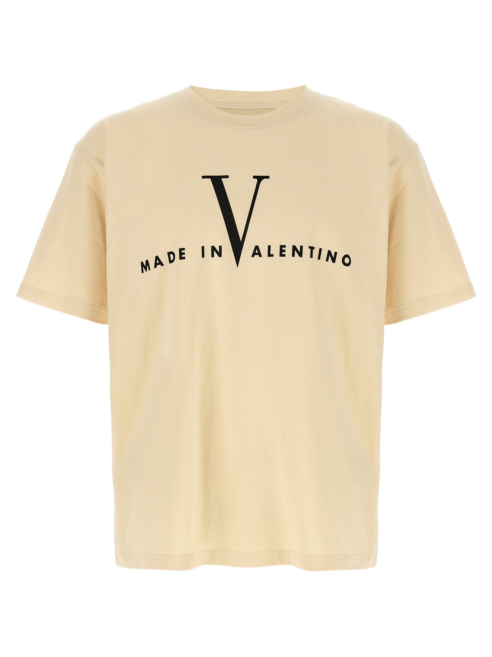 Valentino Garavani Logo-Print Cotton T-shirt — Cream