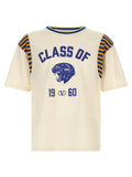 Valentino Garavani Panther-Print Cotton-Linen Blend T-Shirt — cream