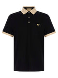 Valentino Garavani Contrast-Trim Cotton Piquet Polo Shirt — Black