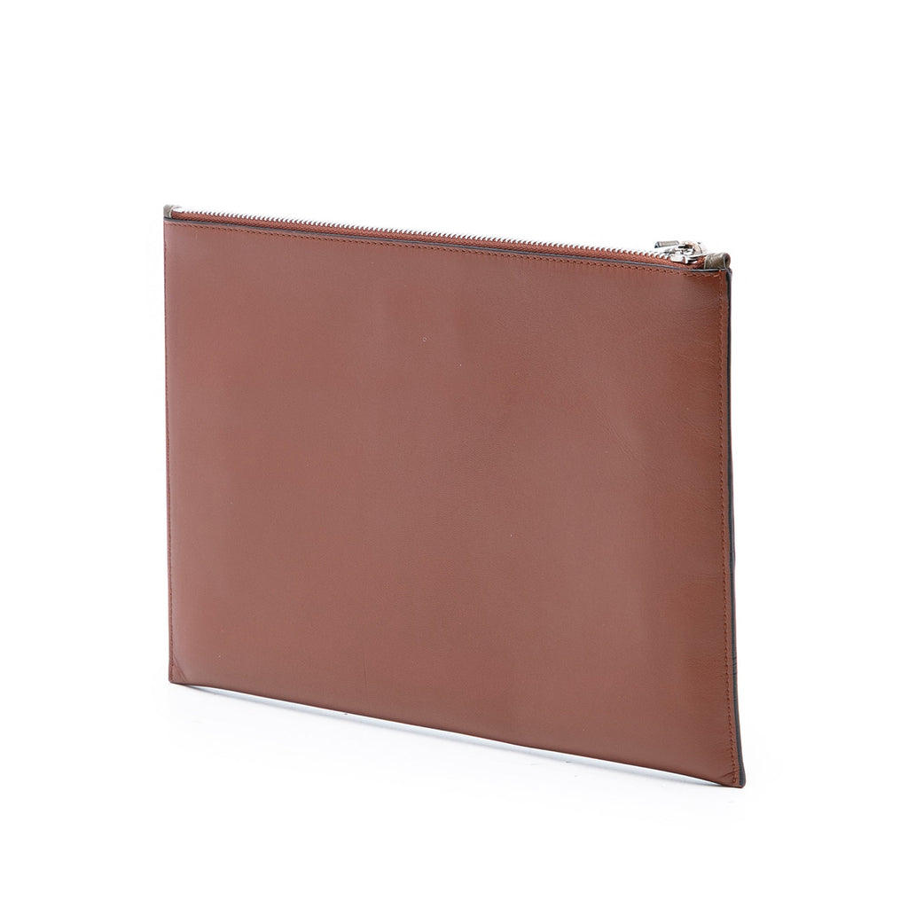 Leather Anagram Flat Pouch