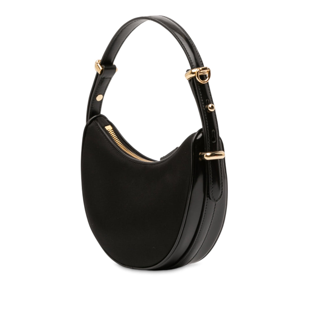 Small Re Nylon and Leather Arque Satchel