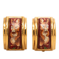 Enamel Rabbit Print Cloisonne Clip On Earrings