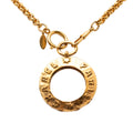 CC Gold Plated Medallion Mirror Pendant Necklace