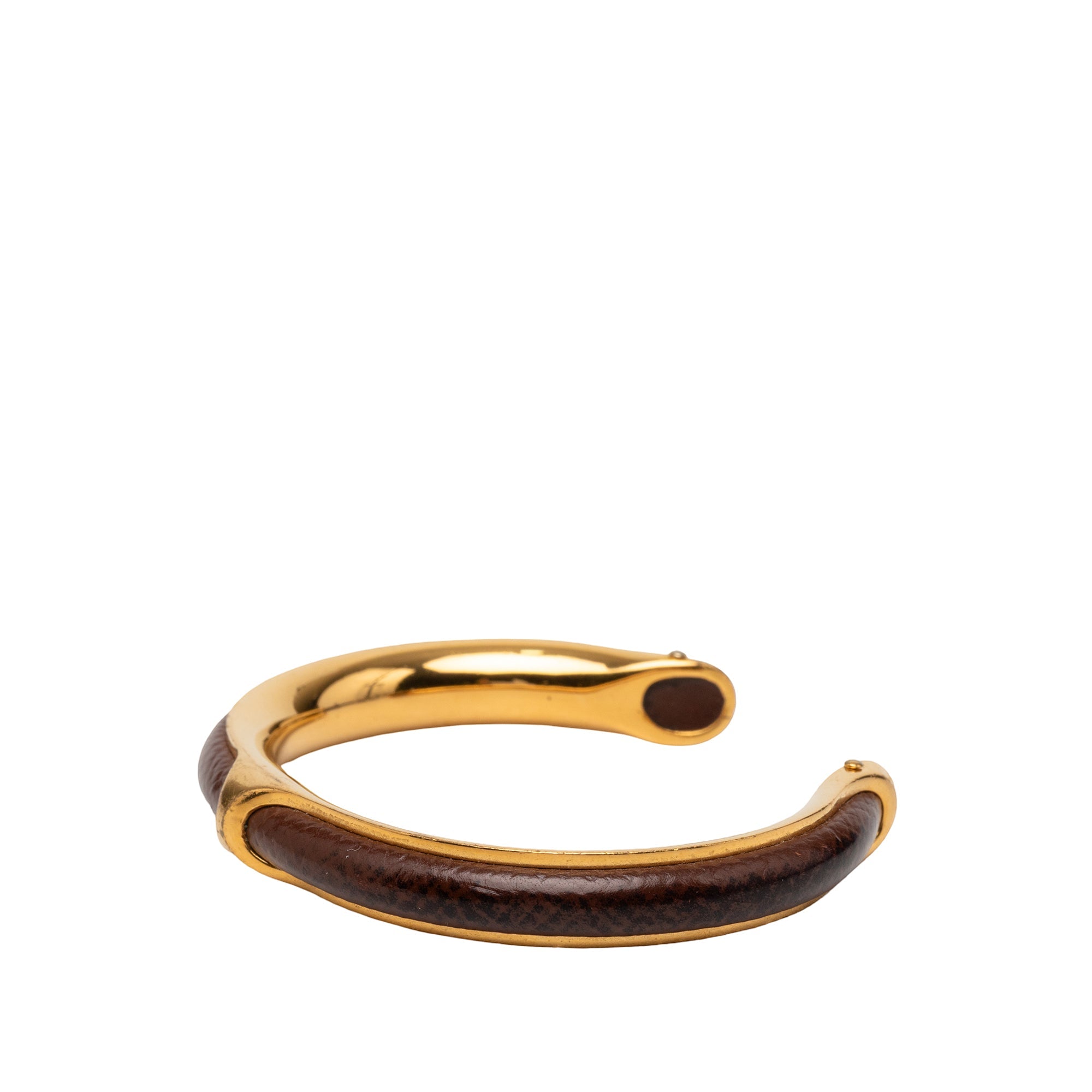 Gold Plated and Leather Cuff Bracelet