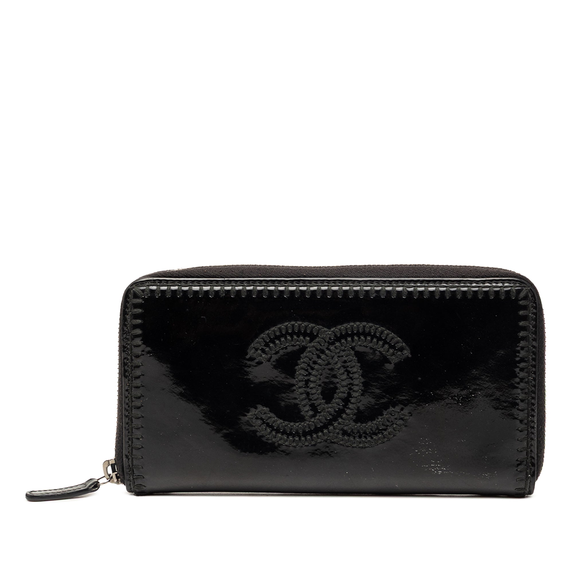 CC Patent Stitched Long Wallet