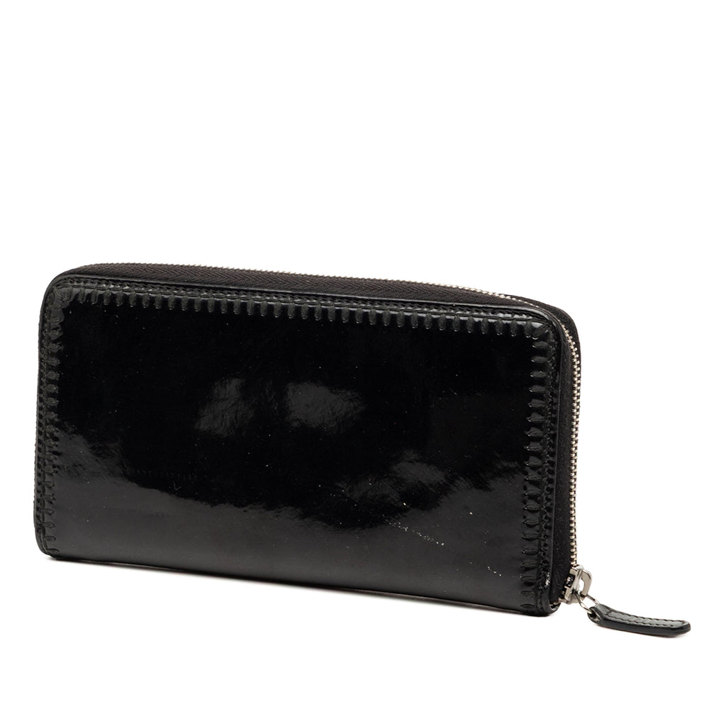 CC Patent Stitched Long Wallet