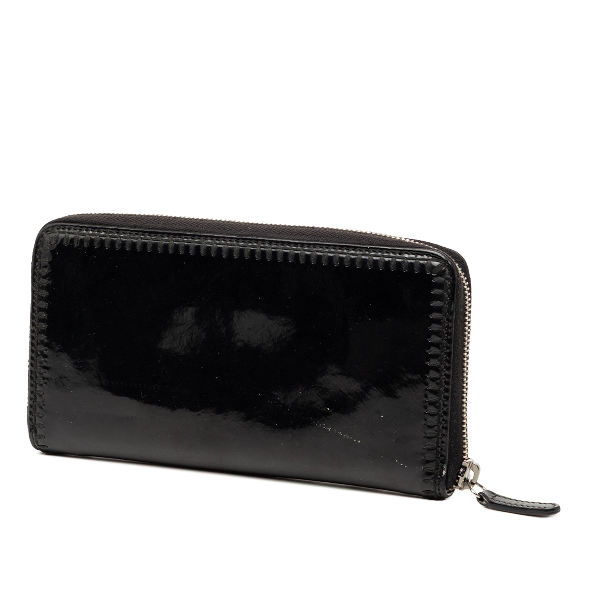 CC Patent Stitched Long Wallet