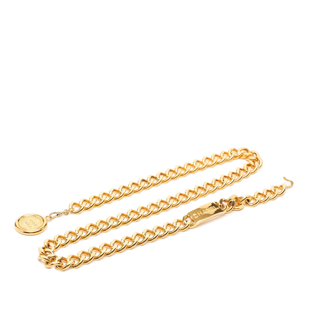 Gold Plated CC Medallion Chain Link Belt