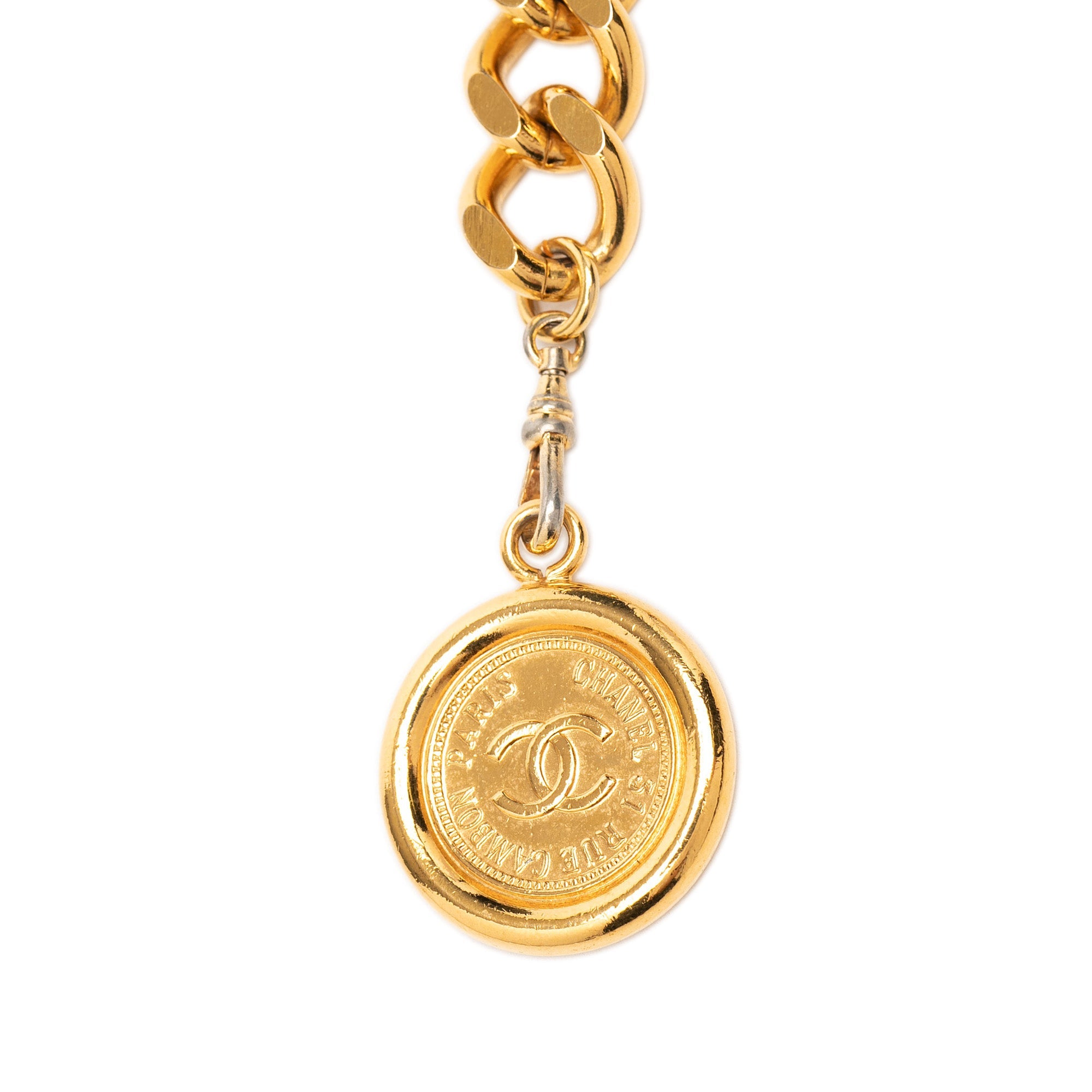 Gold Plated CC Medallion Chain Link Belt