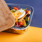 Recipiente Hermético de Cristal con Tapa de Bambú