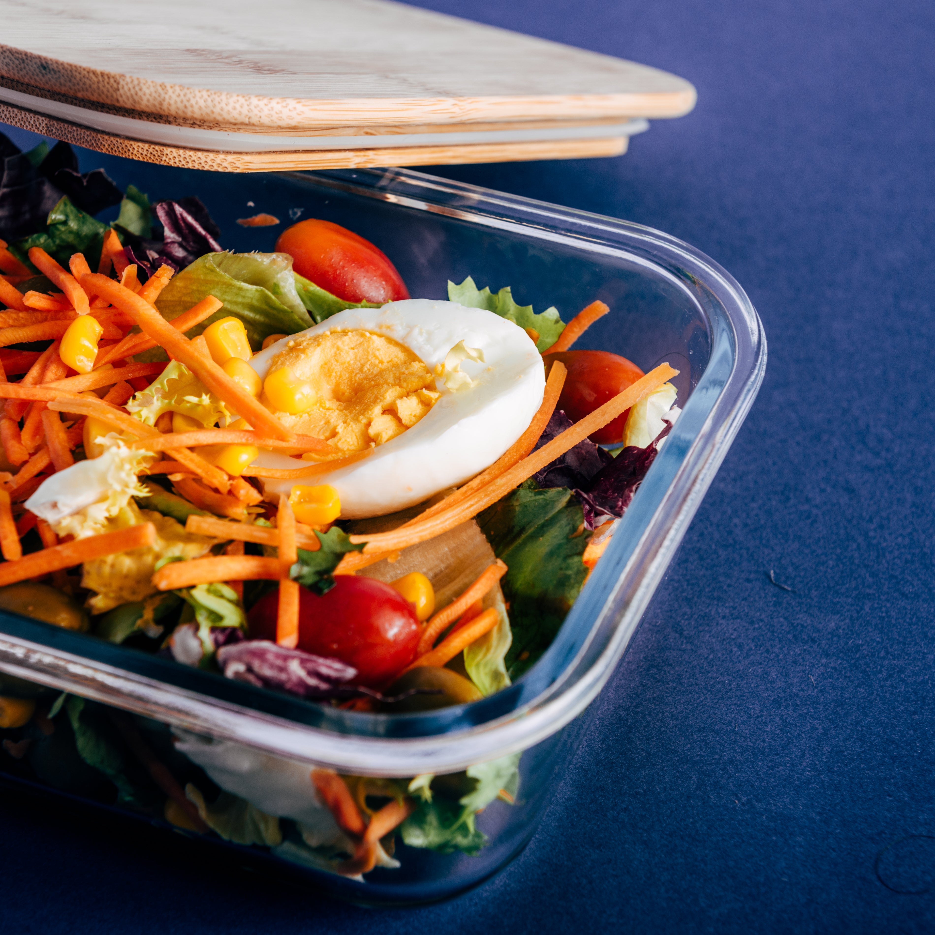 Recipiente Hermético de Cristal con Tapa de Bambú
