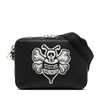 Shawn Stussy Grained Calfskin Double Zip Pouch with Strap