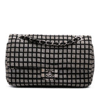 Medium Classic Tweed and Ribbon Logo Double Flap