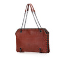 Textured Leather Whipstitch Duo Shoulder Bag