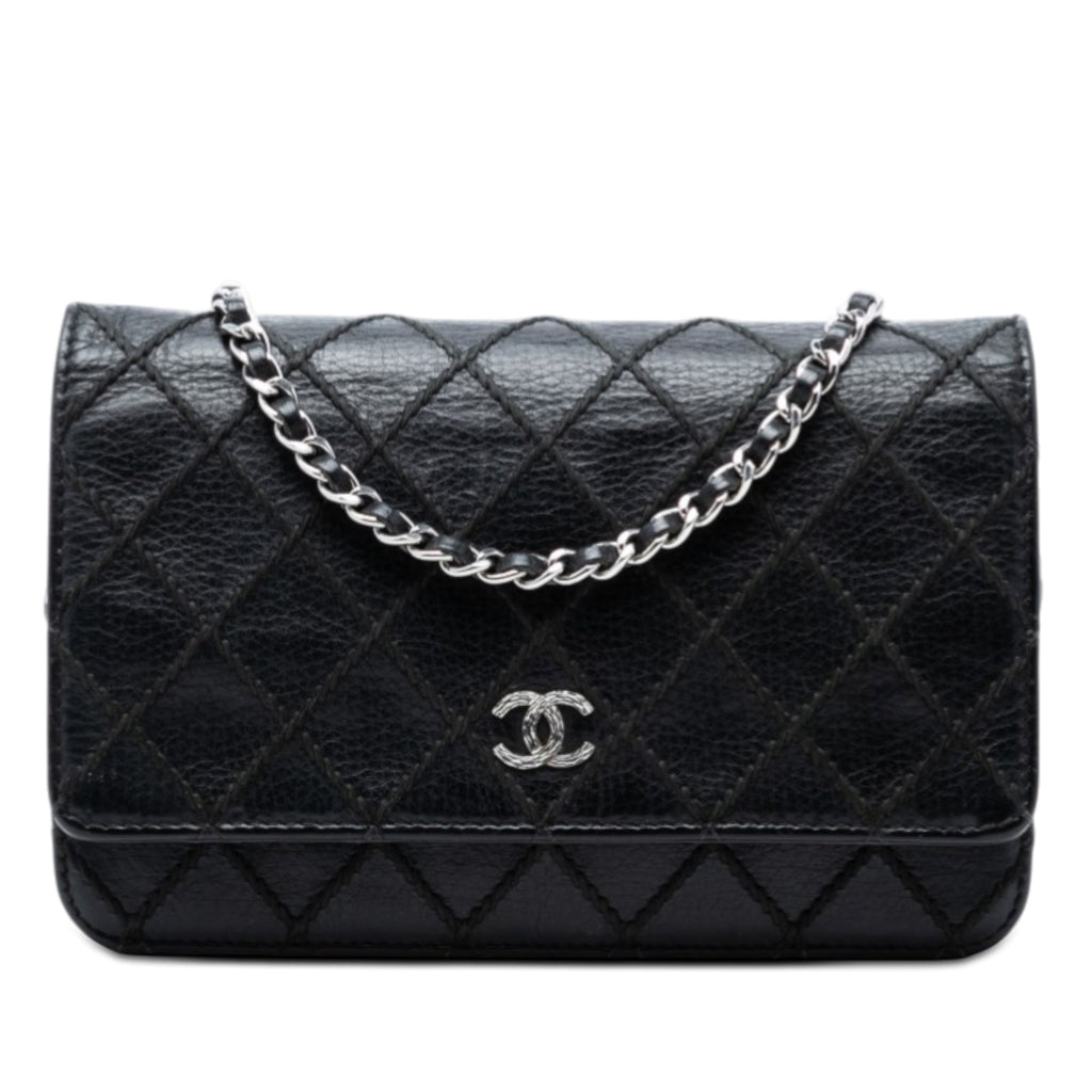 CC Lambskin Wild Stitch Wallet on Chain