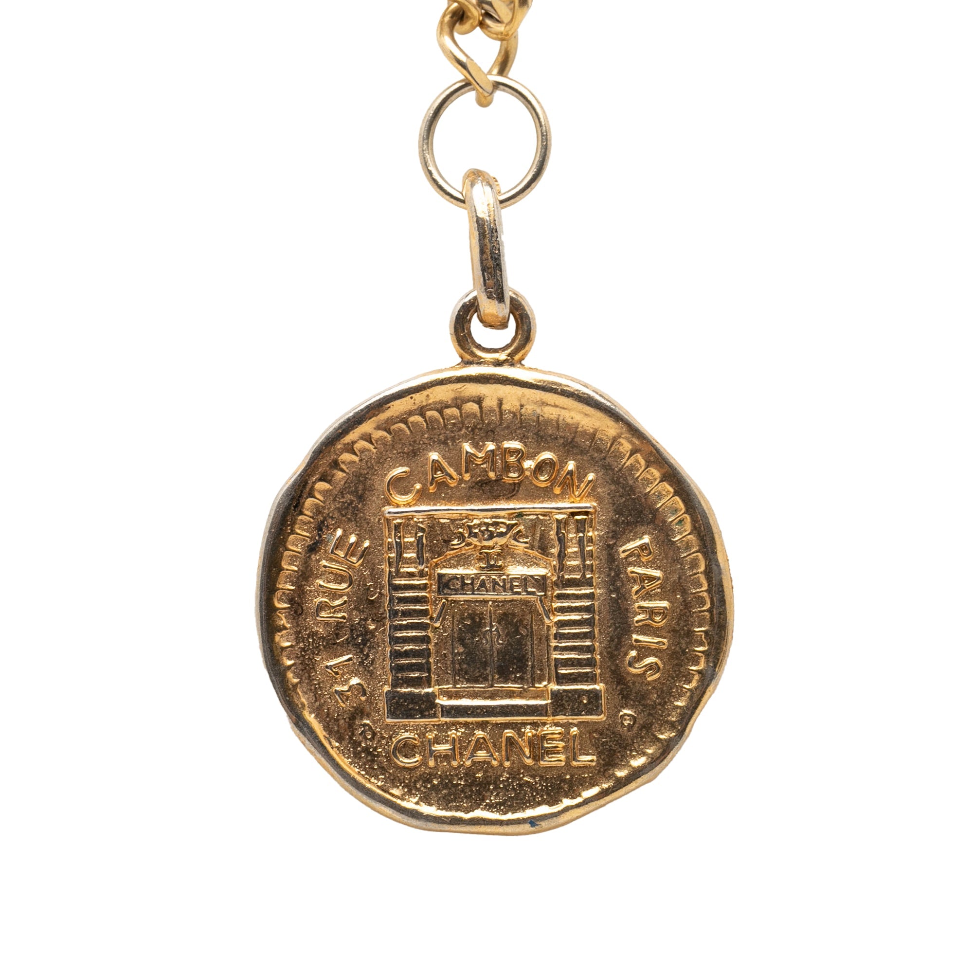 Gold Plated 31 Rue Cambon Medallion Pendant Necklace