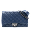 Large Quilted Goatskin Double Carry Waist Chain Flap
