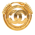 Gold Plated CC Spring Round Brooch