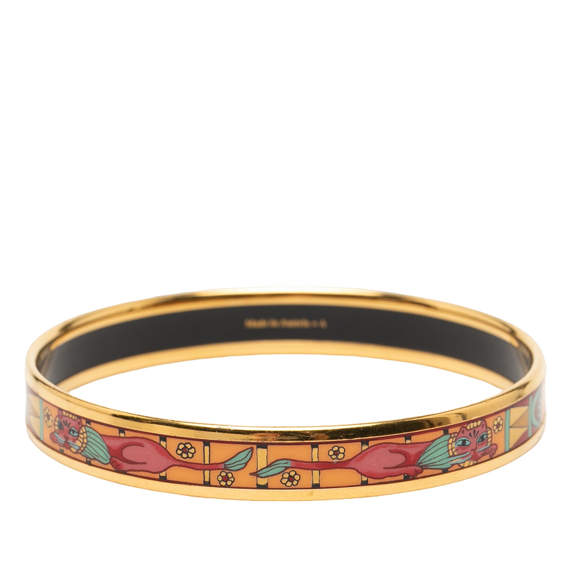 Narrow Animal Motif Enamel Bangle 62
