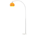 Floor Lamp for Living Room, Modern Standing Lamp with Shade & Foot Switch, Minimalist Tall Pole Lampshade for Bedroom, Office, Orange