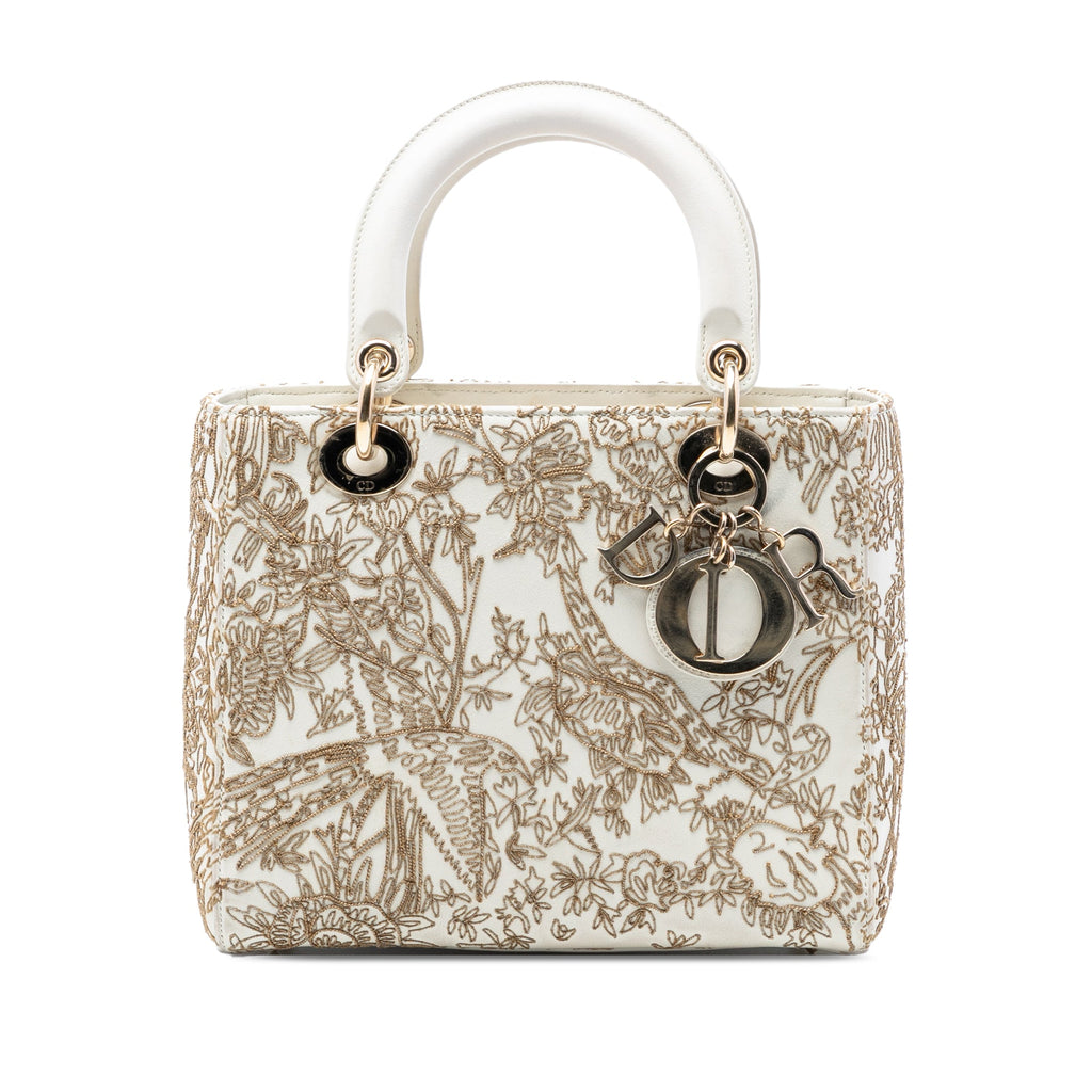 Medium Calfskin Embroidered Jardin D Hiver Lady Dior