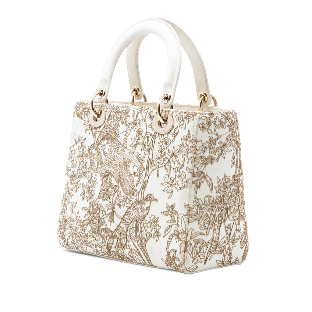 Medium Calfskin Embroidered Jardin D Hiver Lady Dior