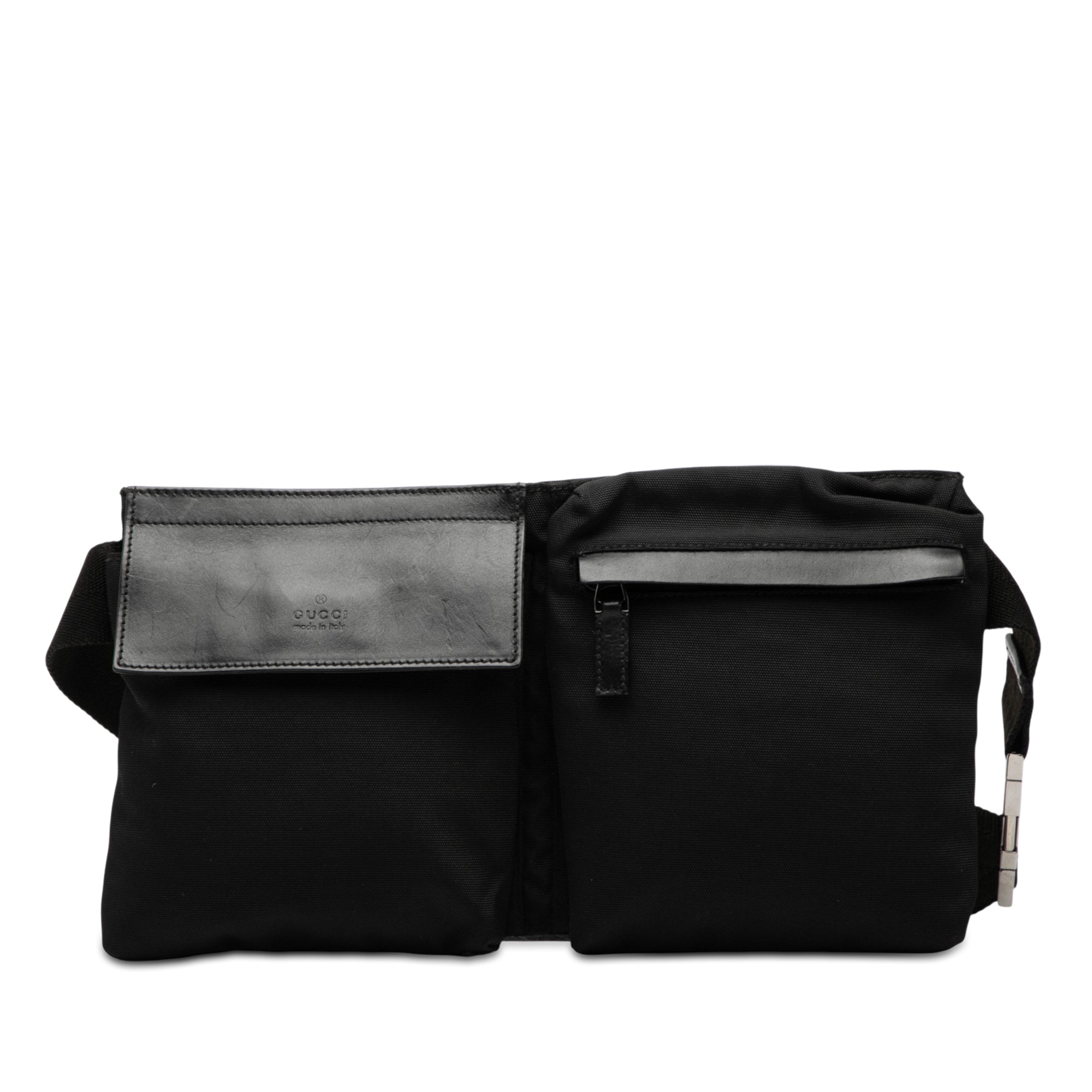 Nylon Double Pocket Belt Bag
