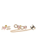 Gold Plated I Heart CC Coco Strass Ear Cuff Earrings