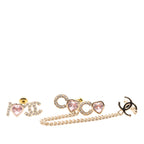 Gold Plated I Heart CC Coco Strass Ear Cuff Earrings