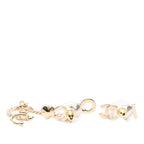 Gold Plated I Heart CC Coco Strass Ear Cuff Earrings