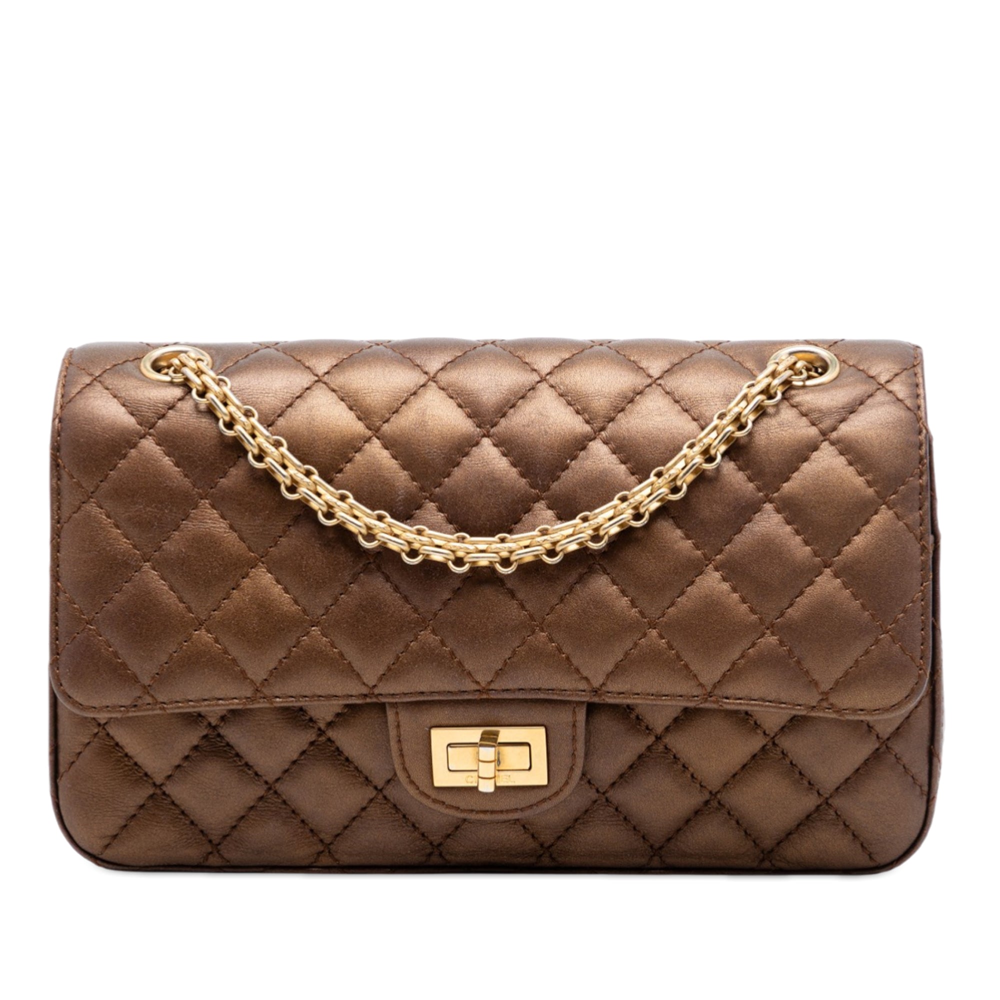 Quilted Metallic Calfskin Reissue 2.55 Double Flap 225