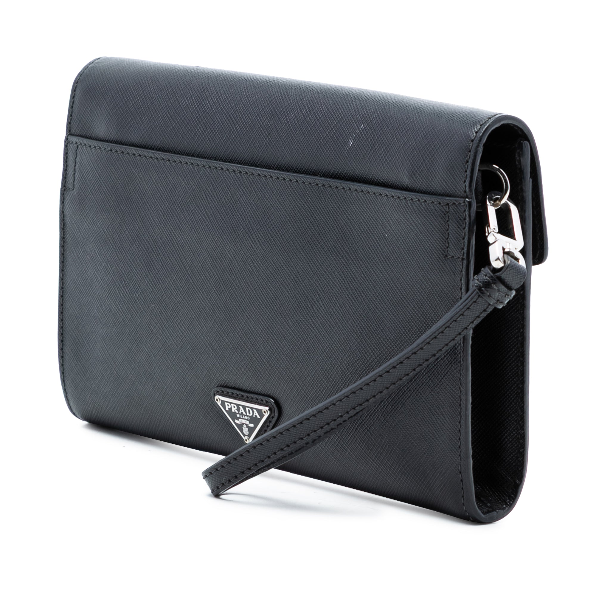Saffiano Envelope Push Lock Clutch