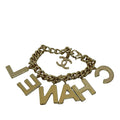 CC Gold Plated Lacquered Logo Letter Charms Chain Bracelet