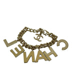 CC Gold Plated Lacquered Logo Letter Charms Chain Bracelet