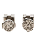 Palladium Plated Enamel Cage dH Cube Push Back Earrings