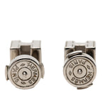 Palladium Plated Enamel Cage dH Cube Push Back Earrings