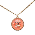CC Gold Plated Resin Strass Dome Pendant Necklace
