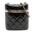 Quilted Patent Logo Chain Vanity Case