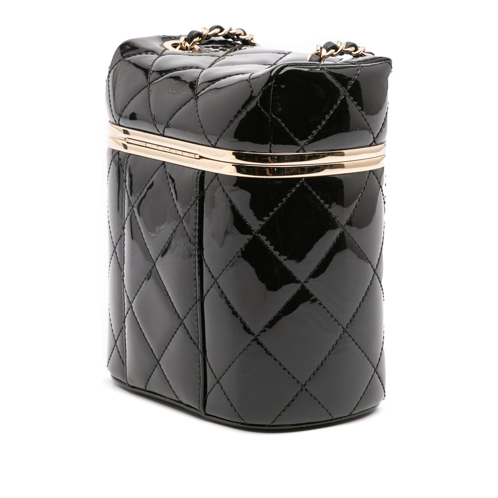Quilted Patent Logo Chain Vanity Case