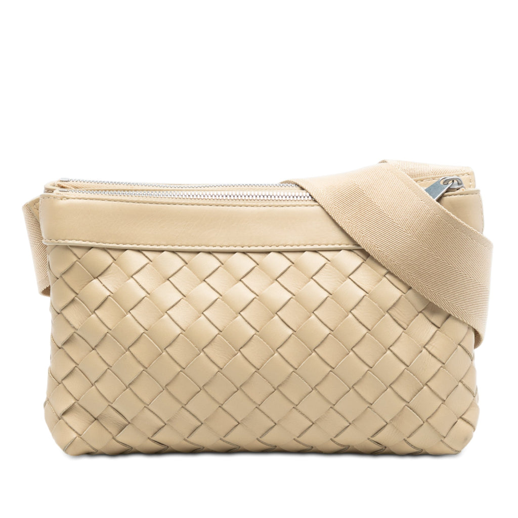 Nappa Intrecciato Double Zip Crossbody