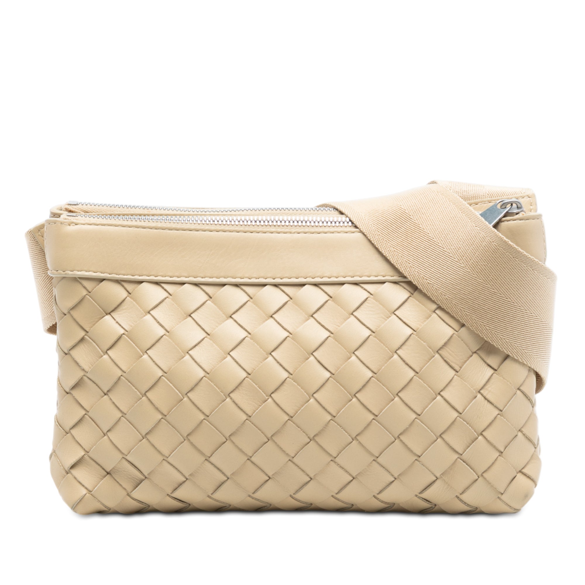 Nappa Intrecciato Double Zip Crossbody