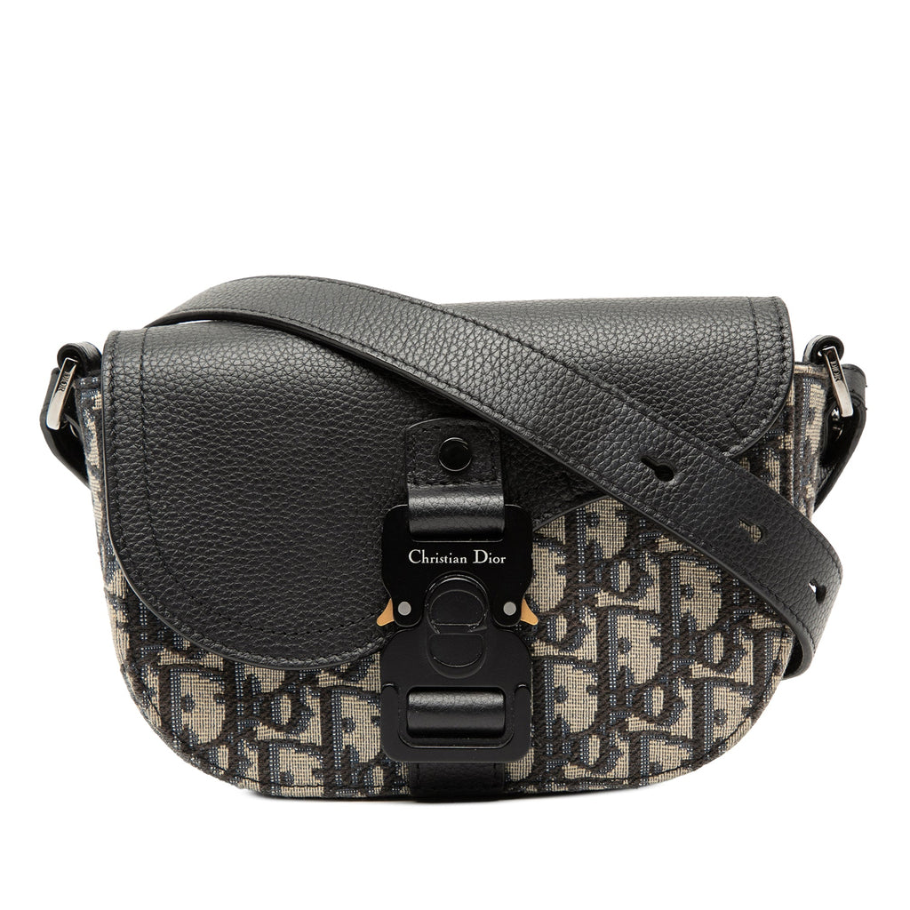 Mini Oblique Canvas Saddle Buckle Messenger Bag